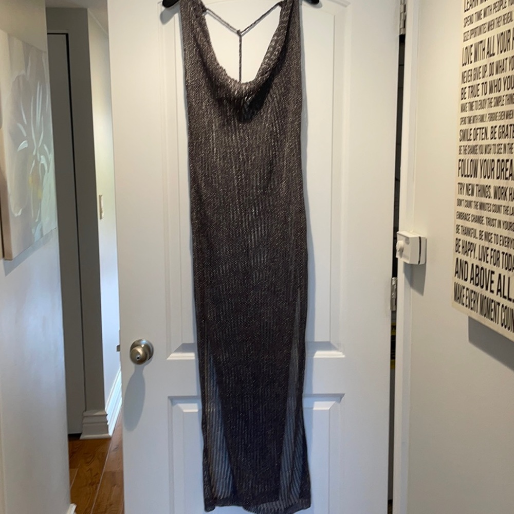 Dark brown metallic beach cover